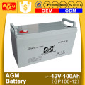 CE MSDS approved long life deep cycle 12v 100ah agm battery